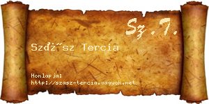 Szász Tercia névjegykártya
